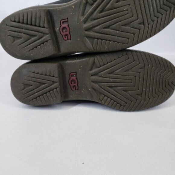 Ugg Cecile Leather Waterproof Ankle Boot Lace Up Black - Picture 11 of 14